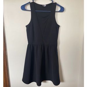 Sheer V-Neck Little Black Dress